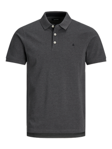 Jack & Jones Einfarbig Hemdkragen Poloshirt -Dark Grey Melange - 12136668
