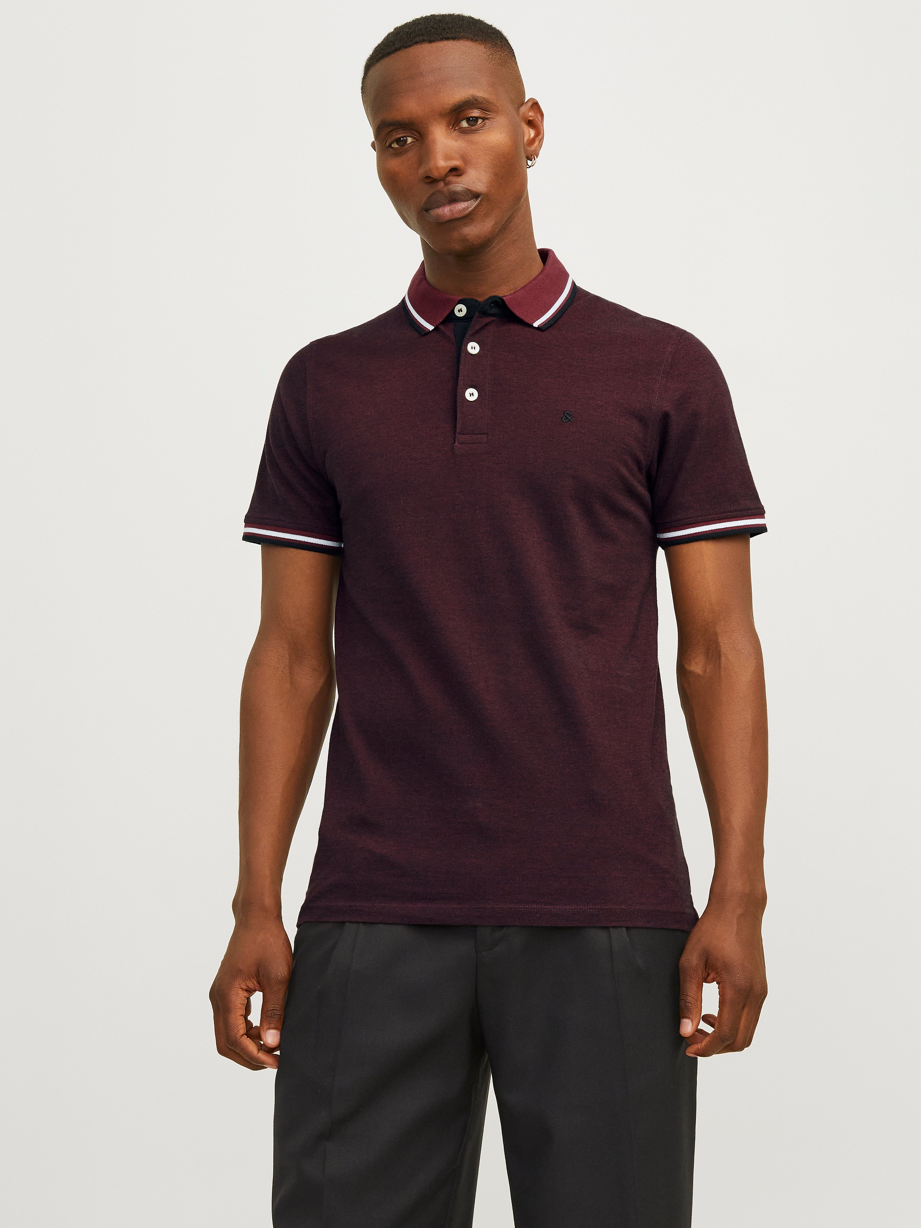 Polo shirt maroon and black best sale