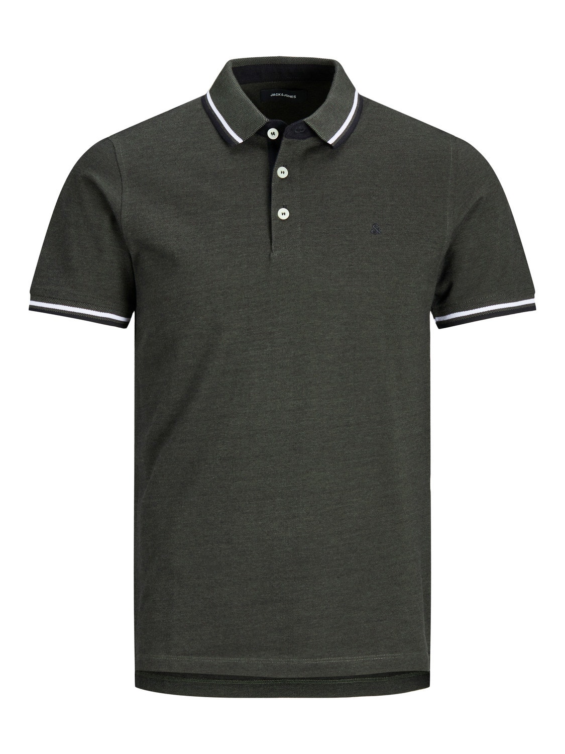 Jack & Jones Einfarbig Polo T-shirt -Forest Night - 12136668
