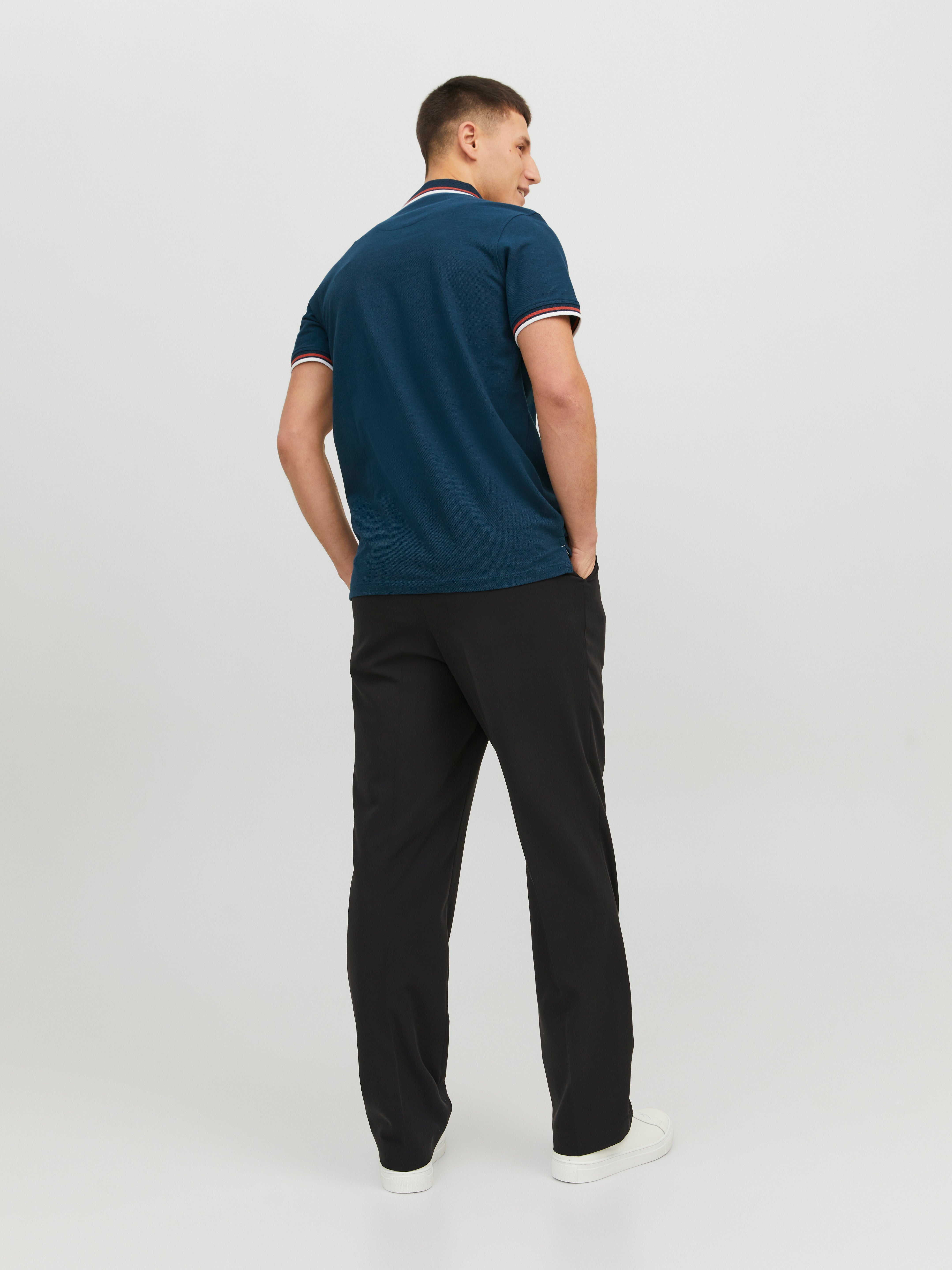 Einfarbig Polo T-shirt | Mittelblau | Jack & Jones® 