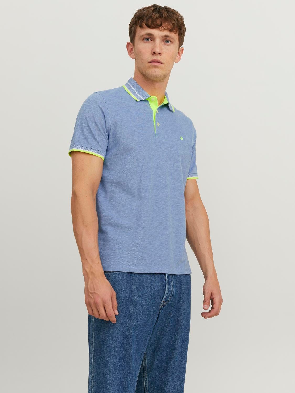 Jack & Jones Enfärgat Polo T-shirt -Bright Cobalt - 12136668