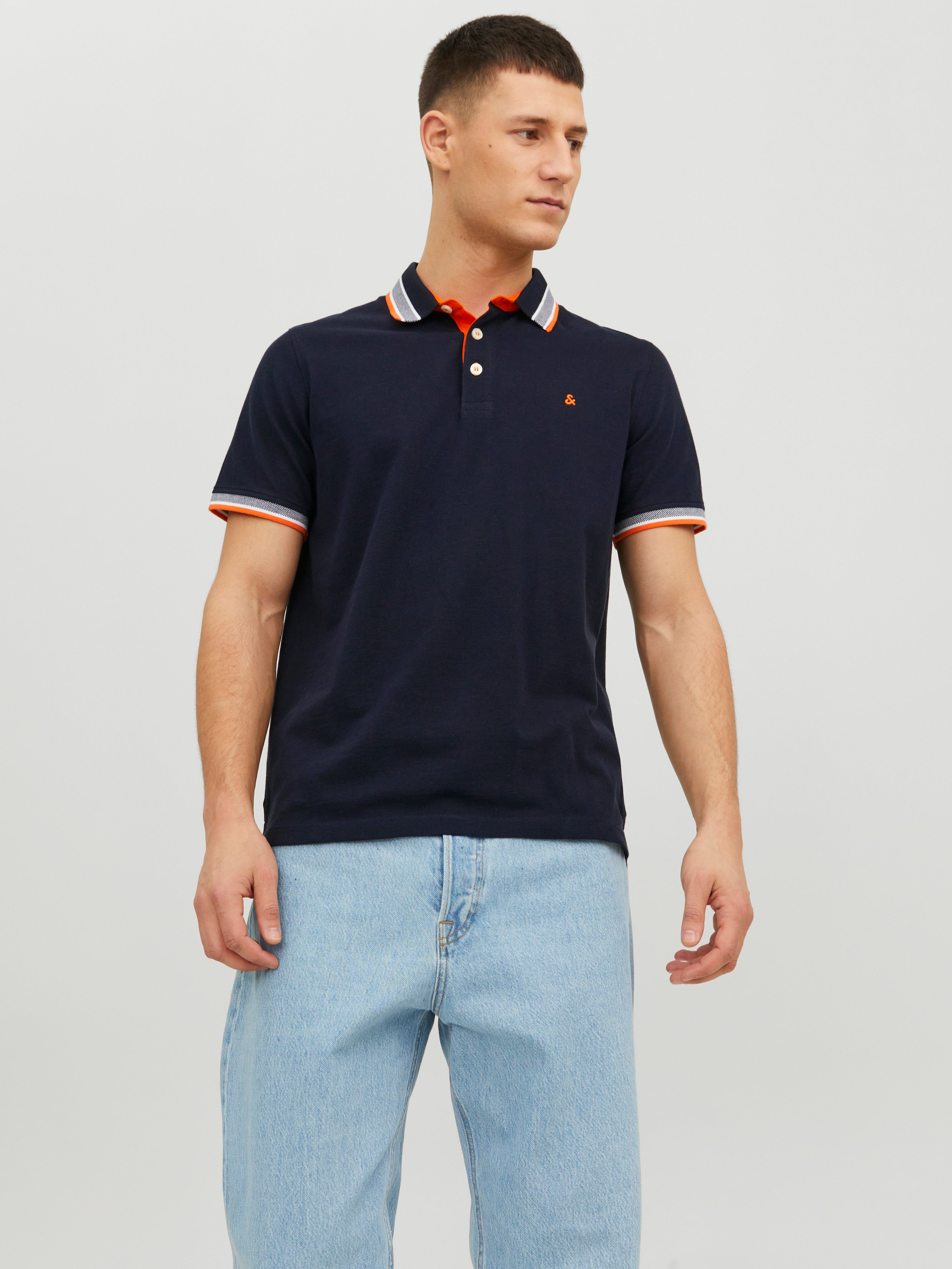 Einfarbig Polo T-shirt | Dunkelblau | Jack & Jones®