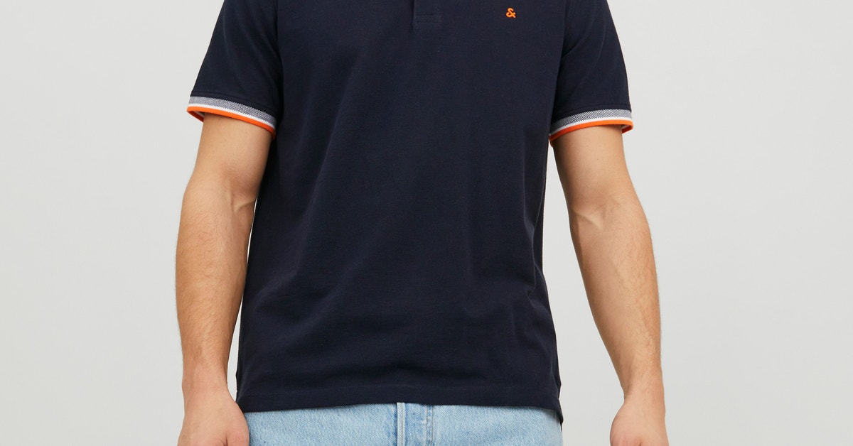 T-shirt Uni Polo | Bleu fonc?� | Jack & Jones?�