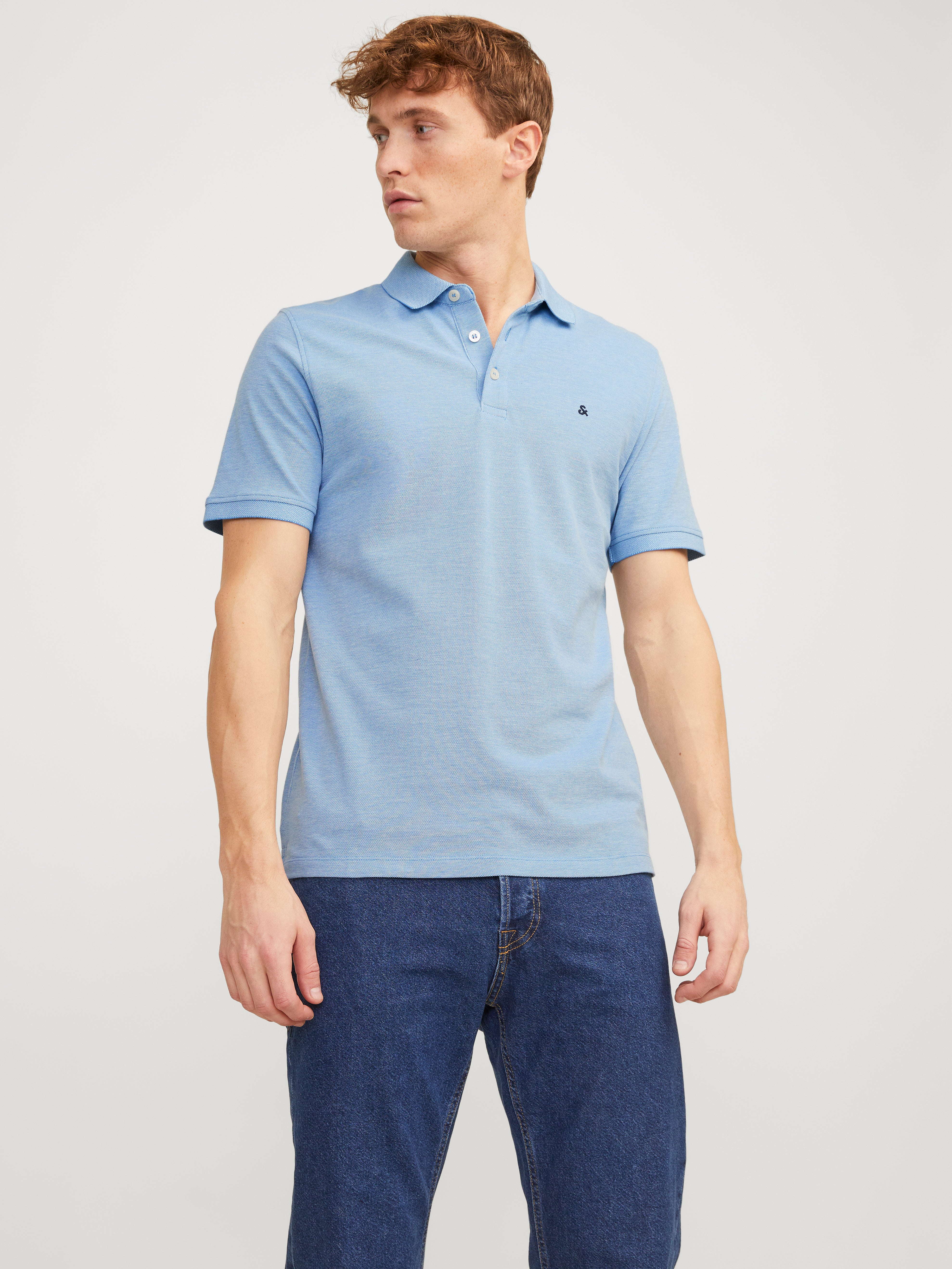 Einfarbig Polo T-shirt