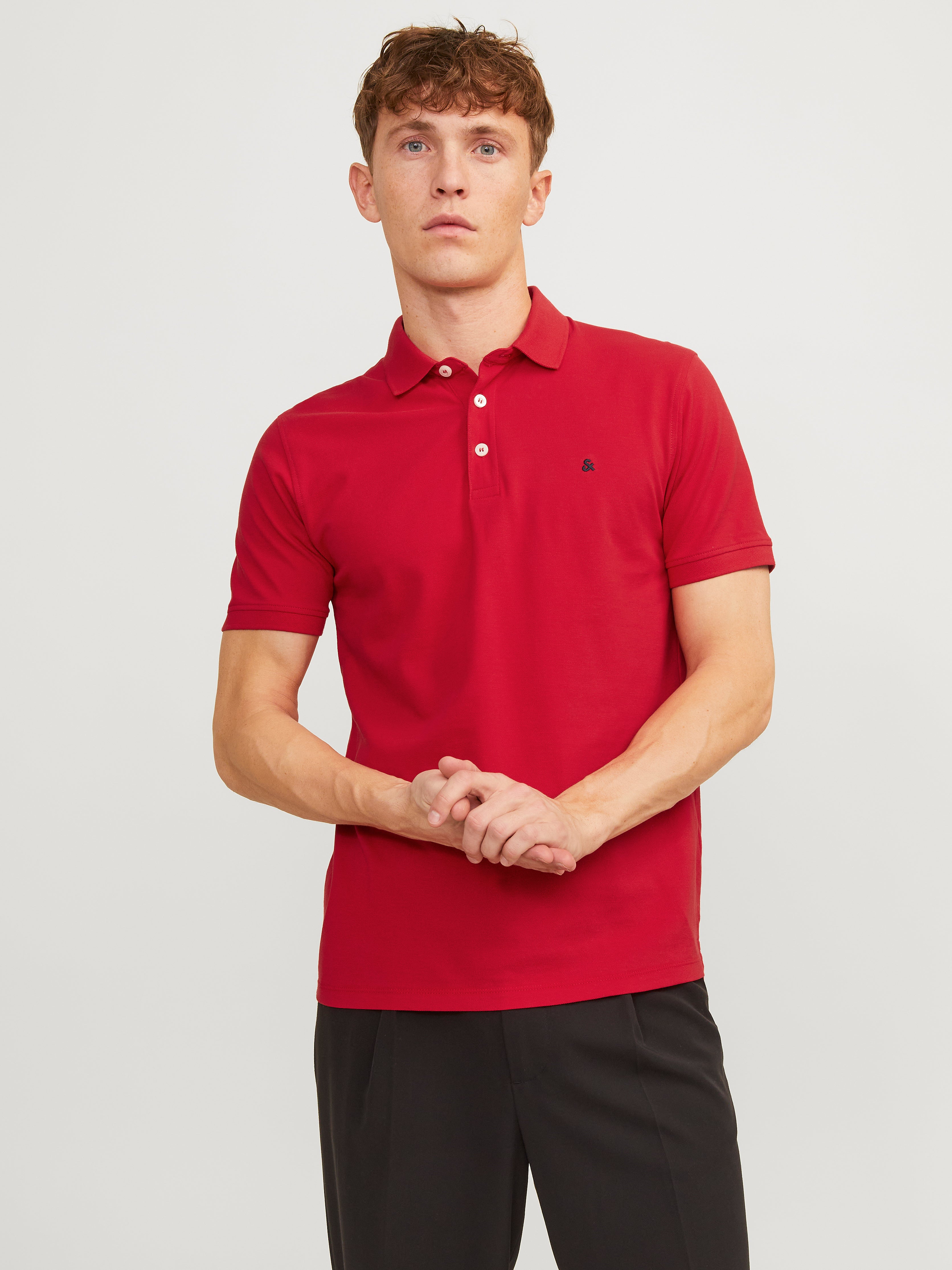 Einfarbig Polo T-shirt | Dunkelrot | Jack & Jones® 