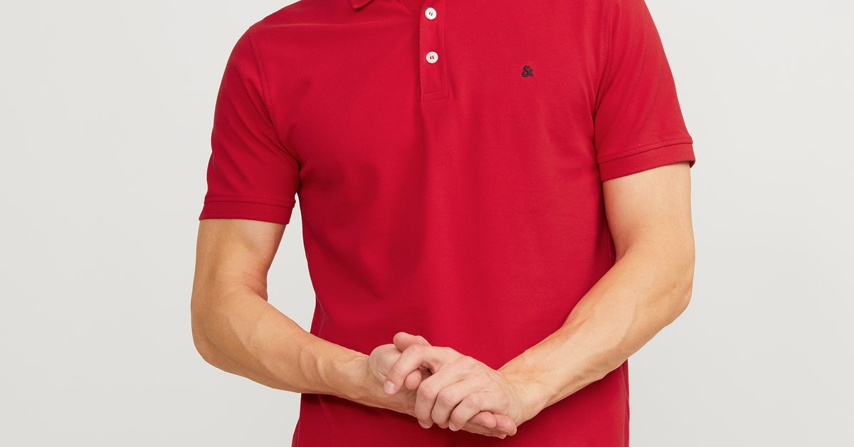 Einfarbig Polo T-shirt | Dunkelrot | Jack & Jones® 