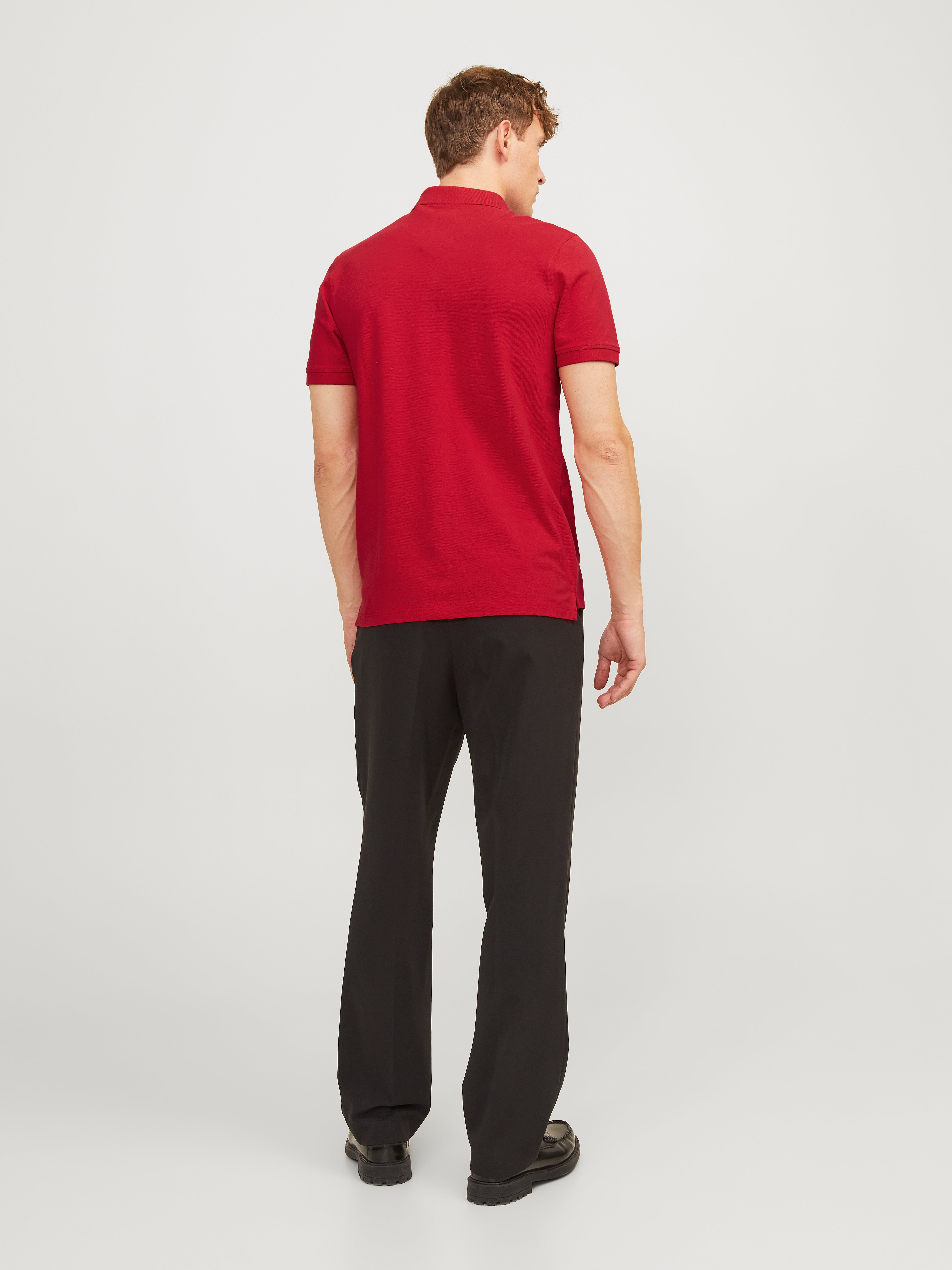 Einfarbig Polo T-shirt | Dunkelrot | Jack & Jones®