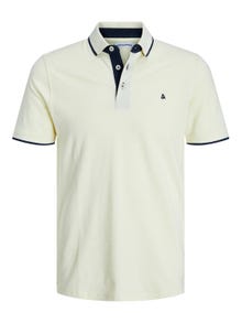 Jack & Jones Enfärgat Polo T-shirt -French Vanilla - 12136668