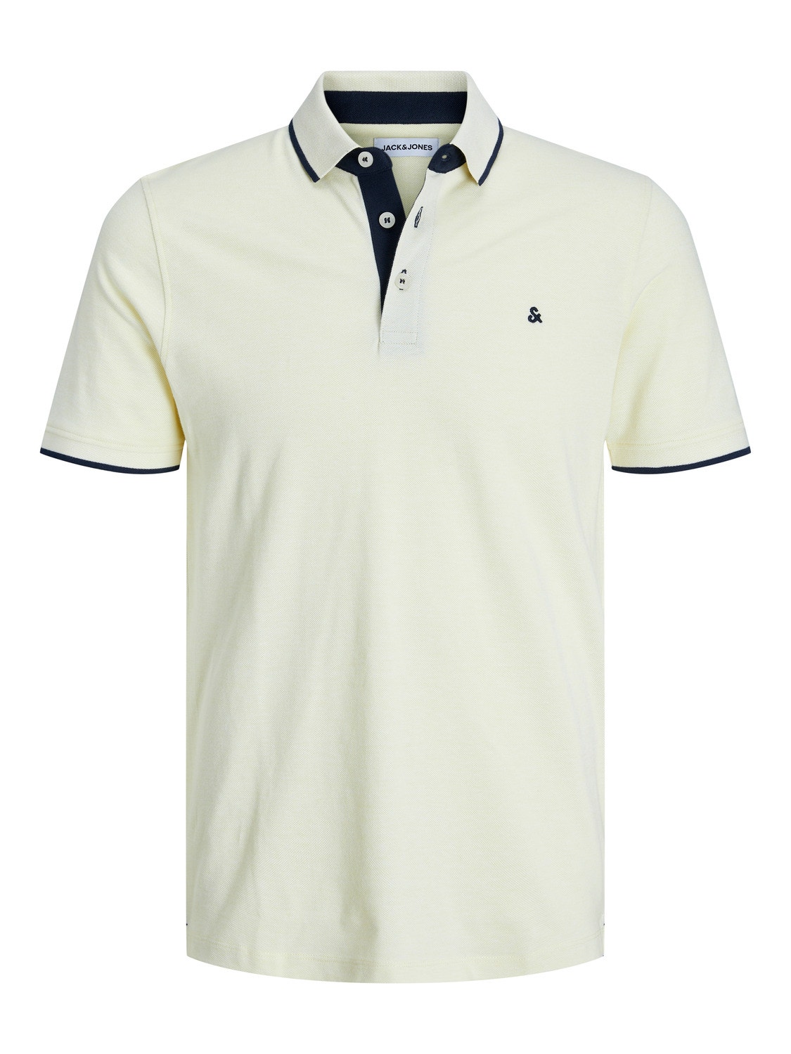 Jack & Jones Enfärgat Polo T-shirt -French Vanilla - 12136668