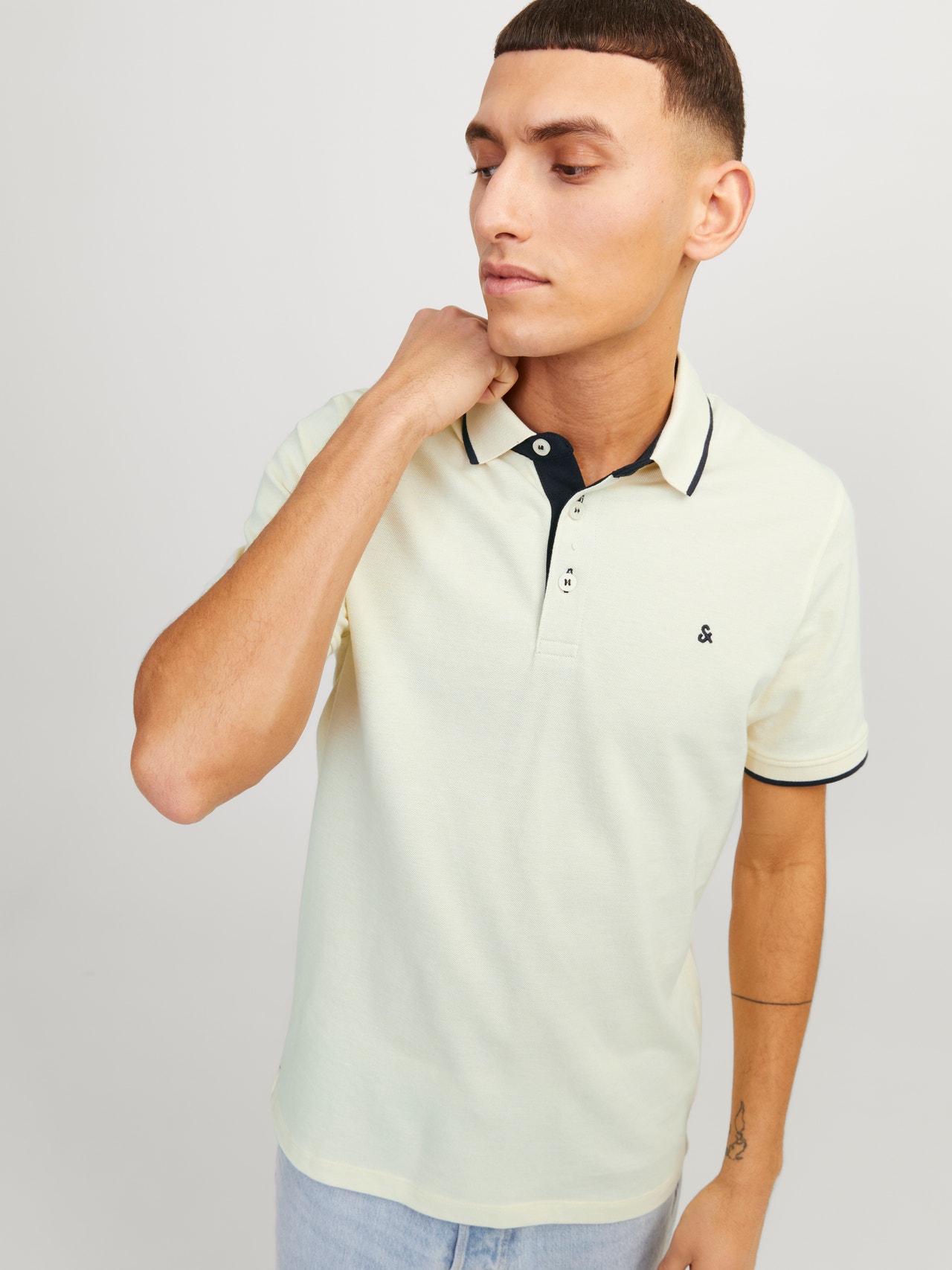 Jack & Jones Einfarbig Polo Polo -French Vanilla - 12136668