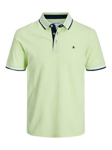 Jack & Jones Enfärgat Polo T-shirt -Wild Lime - 12136668