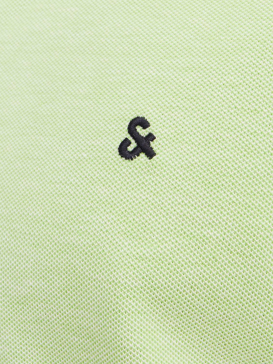 Jack & Jones Enfärgat Polo T-shirt -Wild Lime - 12136668