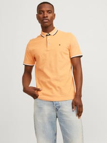 Jack & Jones Enfärgat Polo T-shirt -Apricot Ice  - 12136668