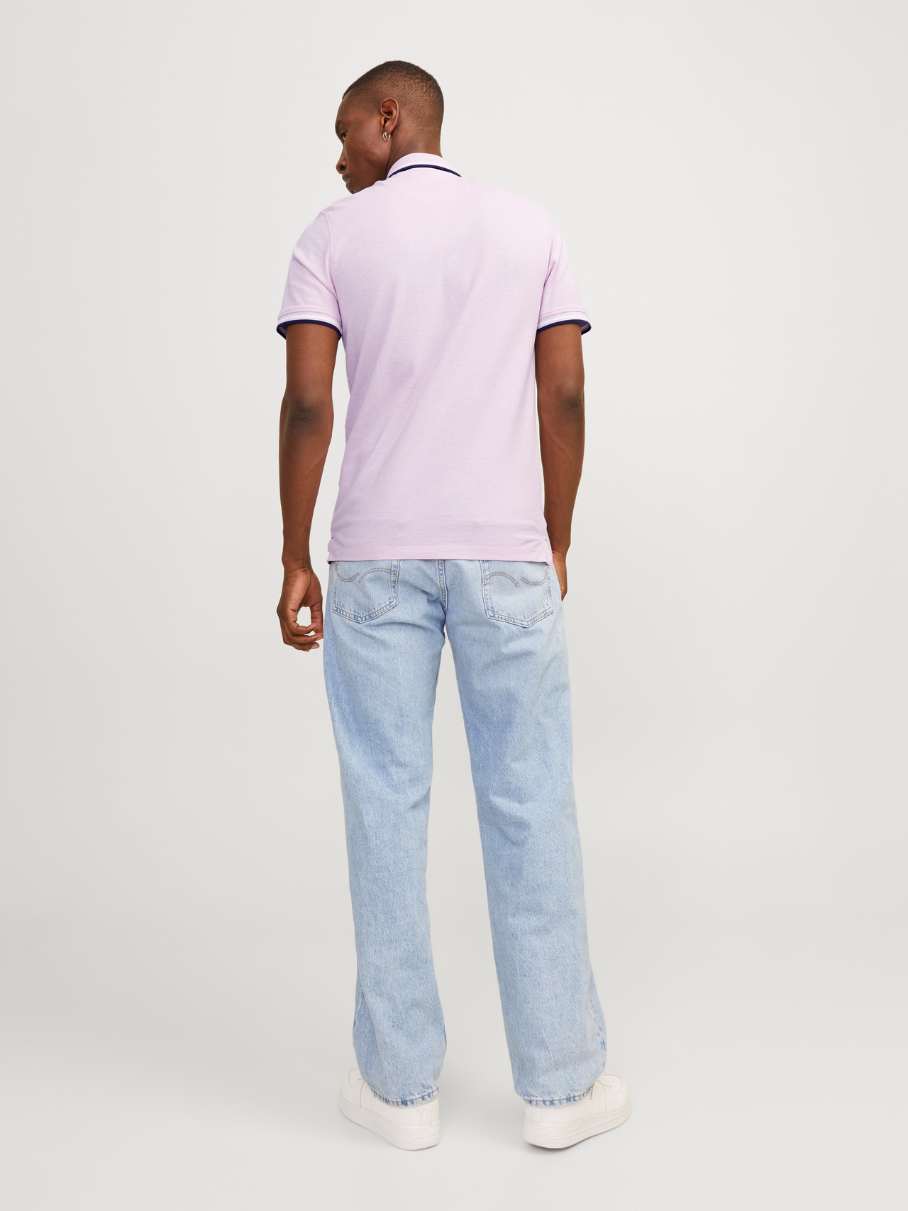 Jack & Jones Einfarbig Polo T-shirt -Pink Nectar - 12136668