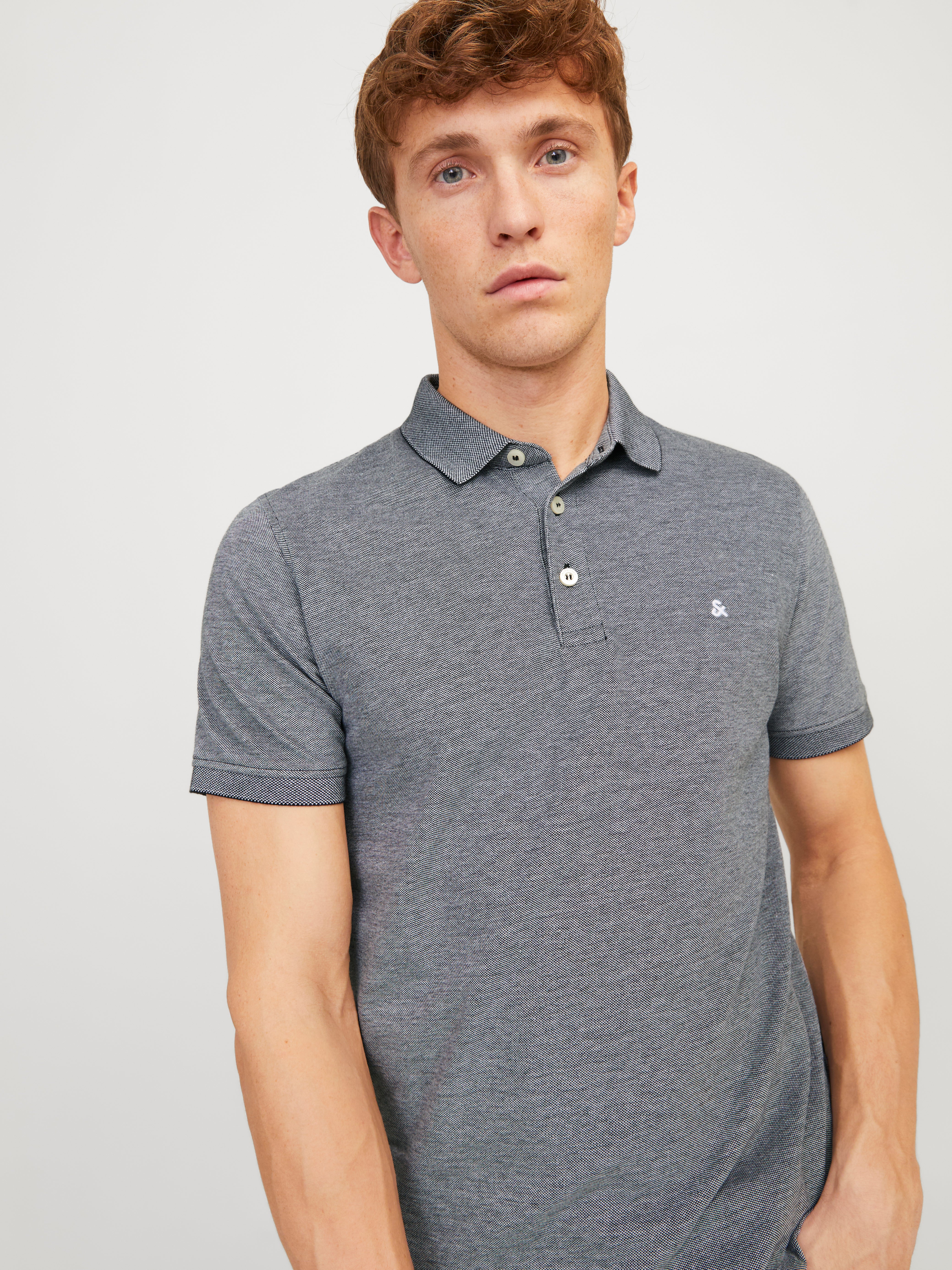 Einfarbig Polo T-shirt | Mittelgrau | Jack & Jones®