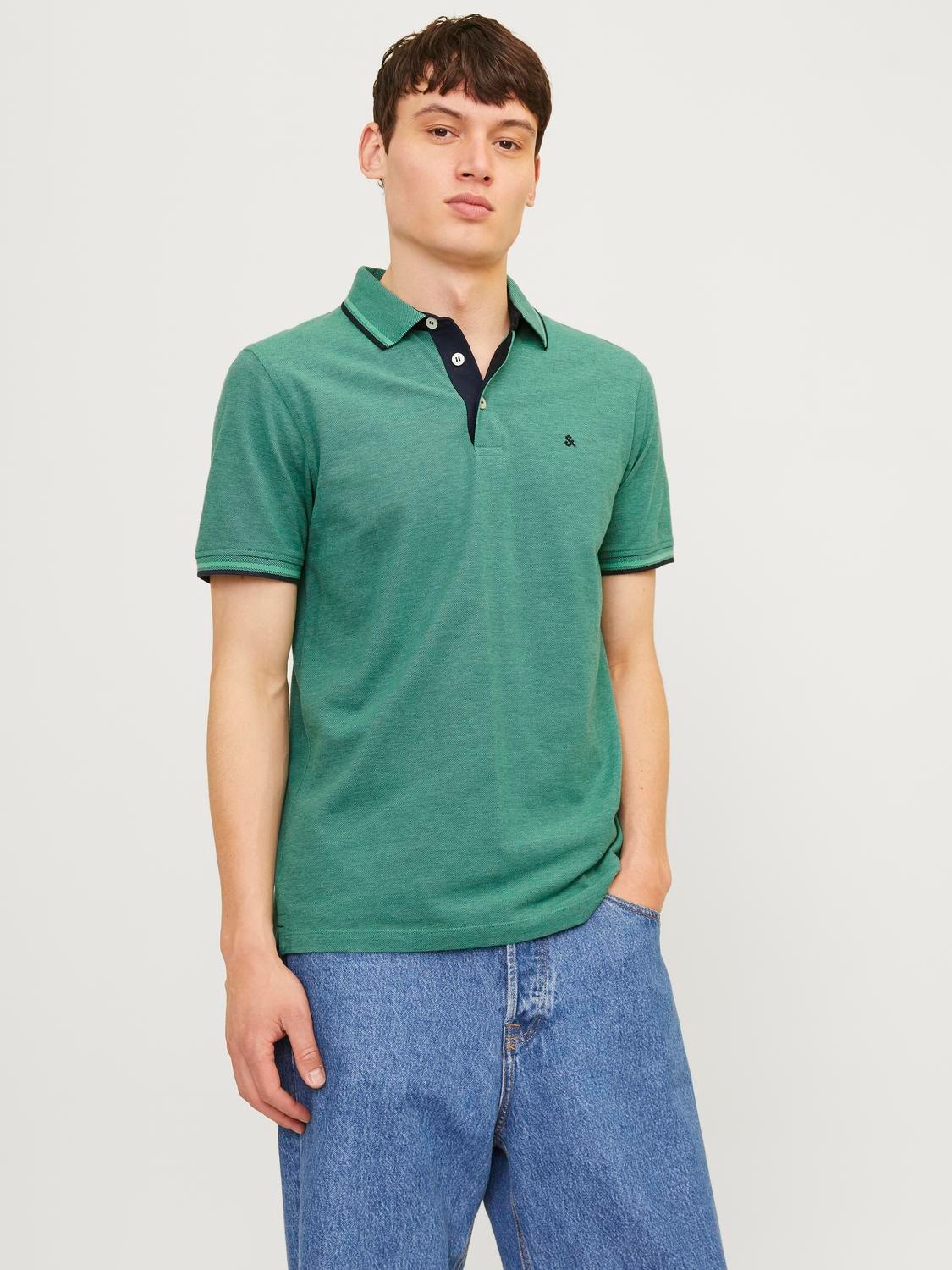 Jack & Jones Einfarbig Polo T-shirt -Deep Teal - 12136668