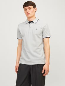 Jack & Jones Enfärgat Polo T-shirt -Puritan Gray - 12136668