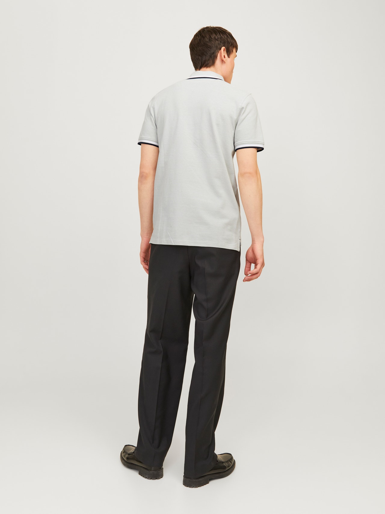 Jack & Jones Bez vzoru Polo límec Tričko -Puritan Gray - 12136668