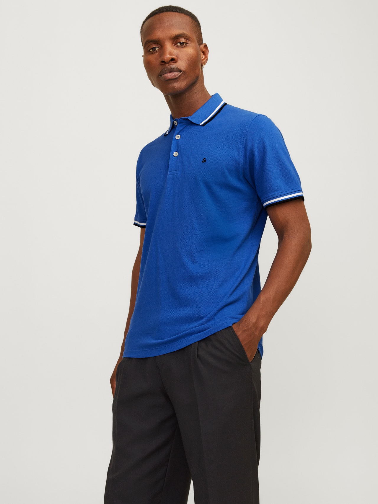 Jack & Jones Ühevärviline Polo Eesti keel -Nautical Blue - 12136668