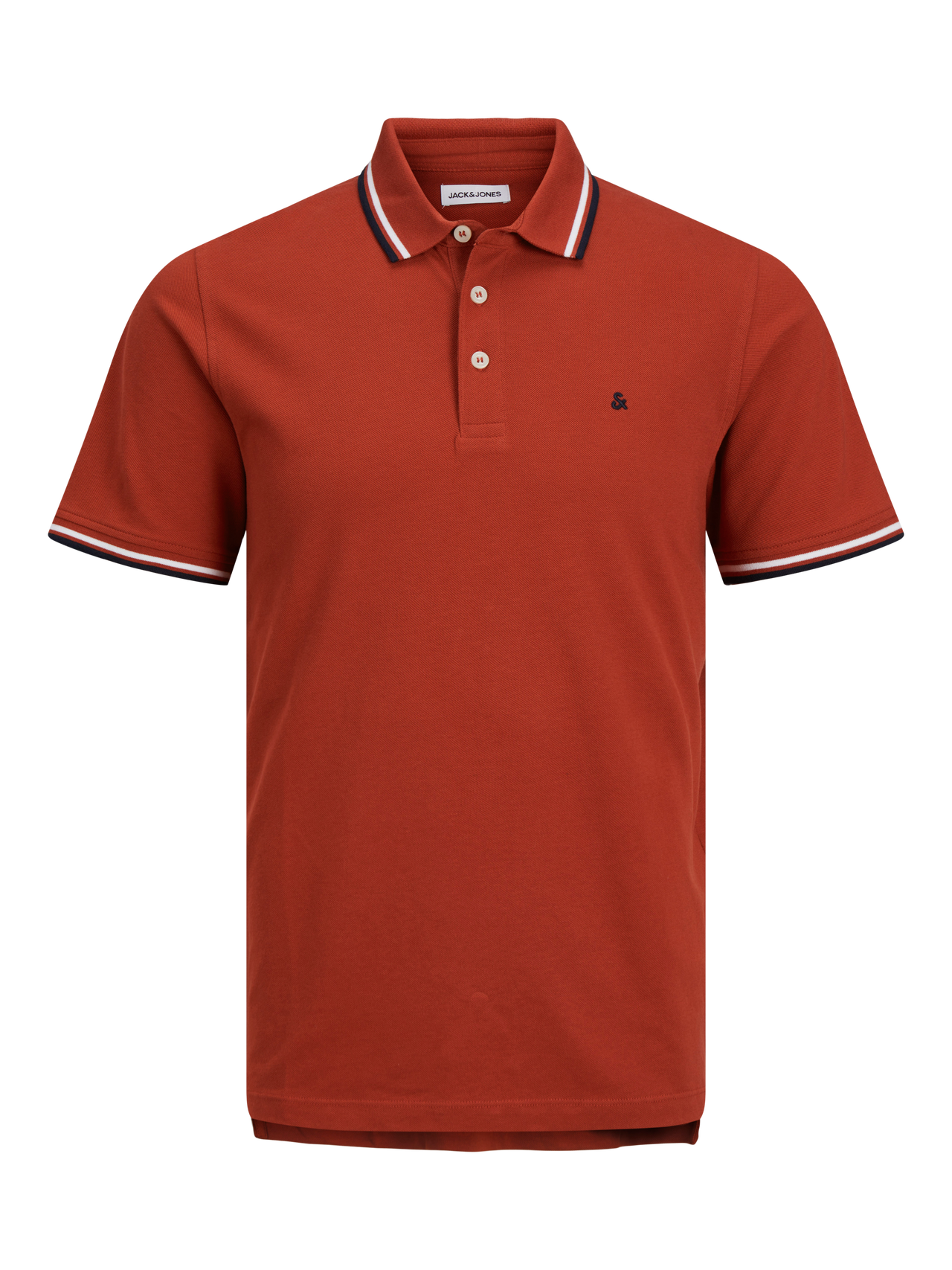 Jack & Jones Bez vzoru Polo límec Tričko -Red Ochre - 12136668