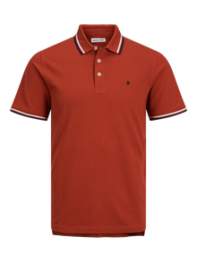 Jack & Jones Vienspalvis Polo kaklas Marškinėliai -Red Ochre - 12136668
