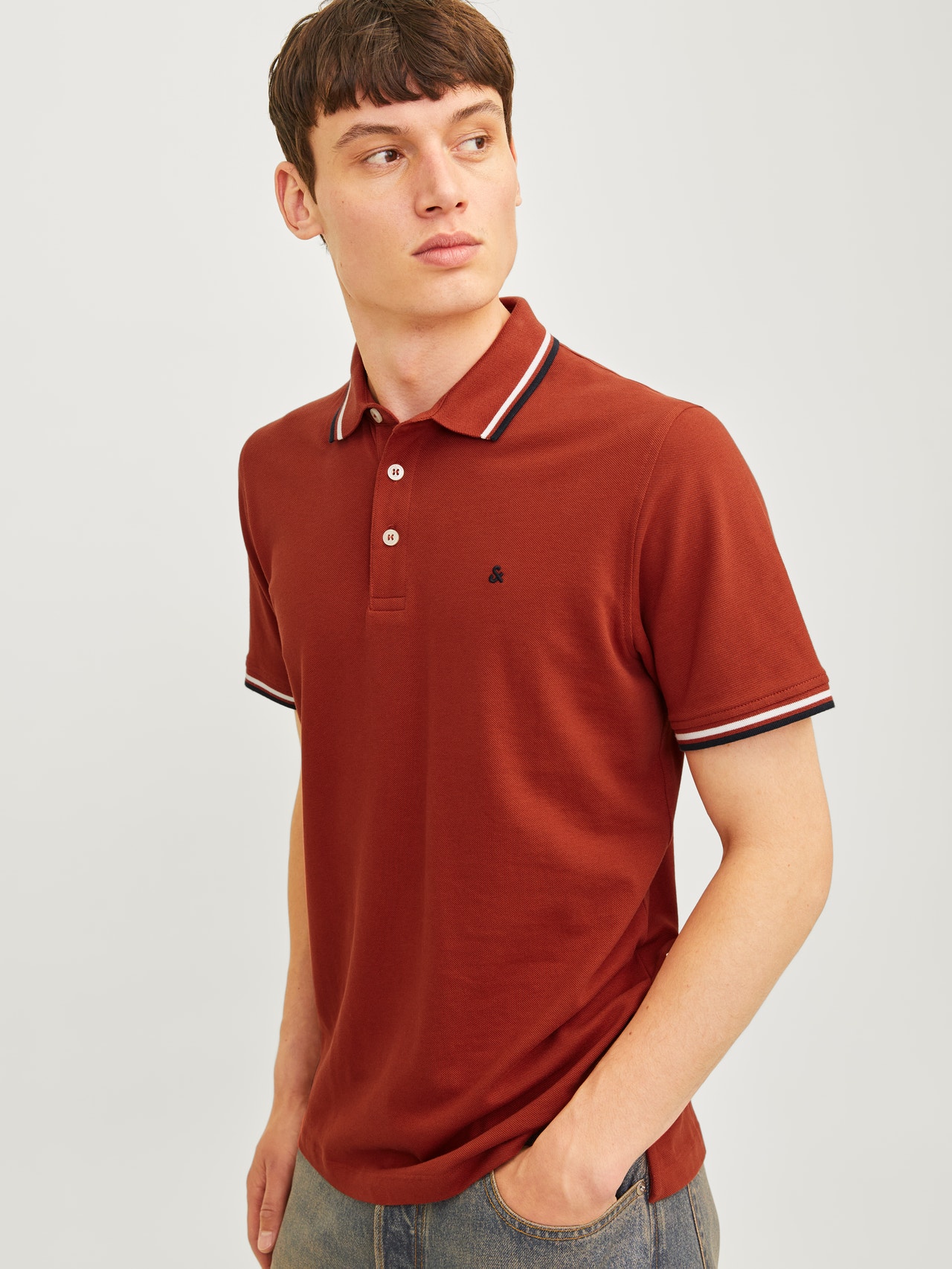 Jack & Jones T-shirt Semplice Polo -Red Ochre - 12136668