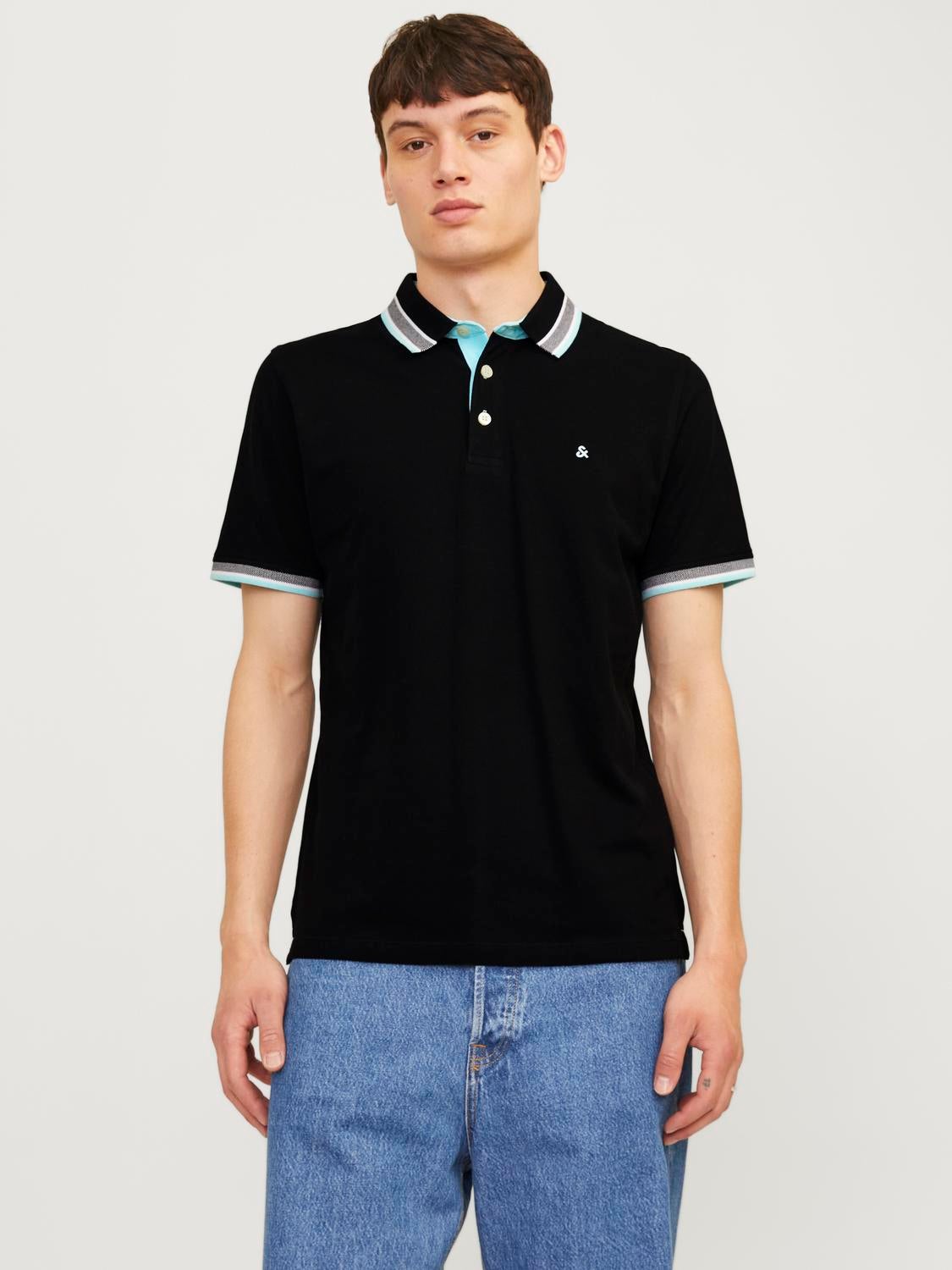 Einfarbig Hemdkragen Poloshirt