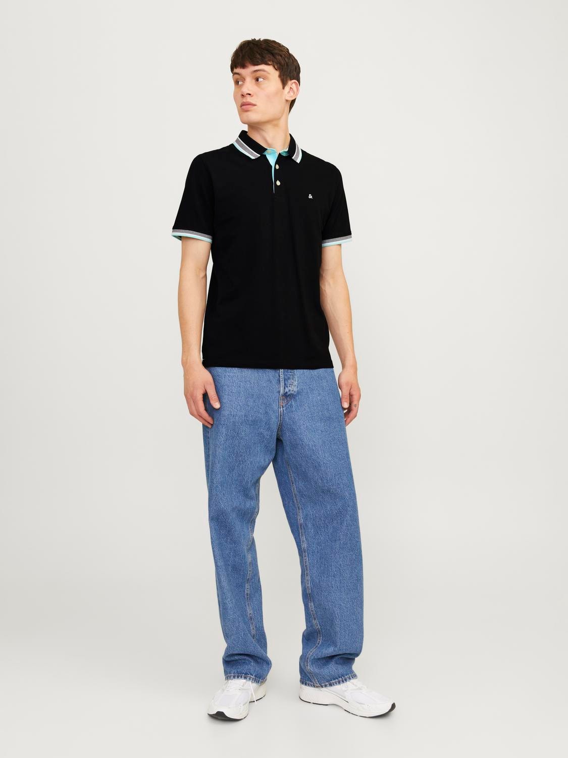 Jack & Jones Einfarbig Polo Polo -Black Ink  - 12136668