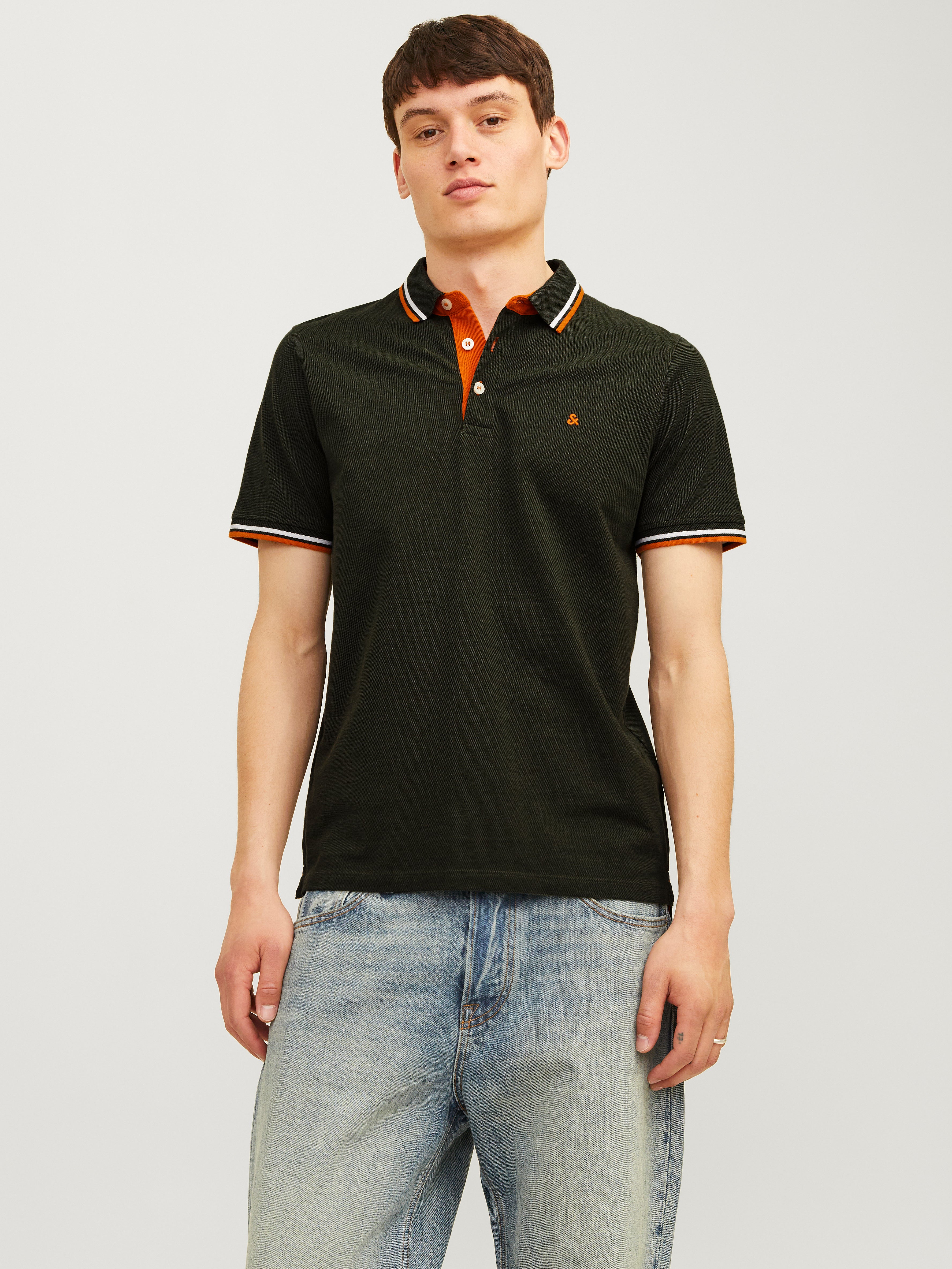 Einfarbig Hemdkragen Poloshirt