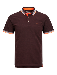 Jack & Jones Enfärgat Polo T-shirt -Vineyard Wine  - 12136668