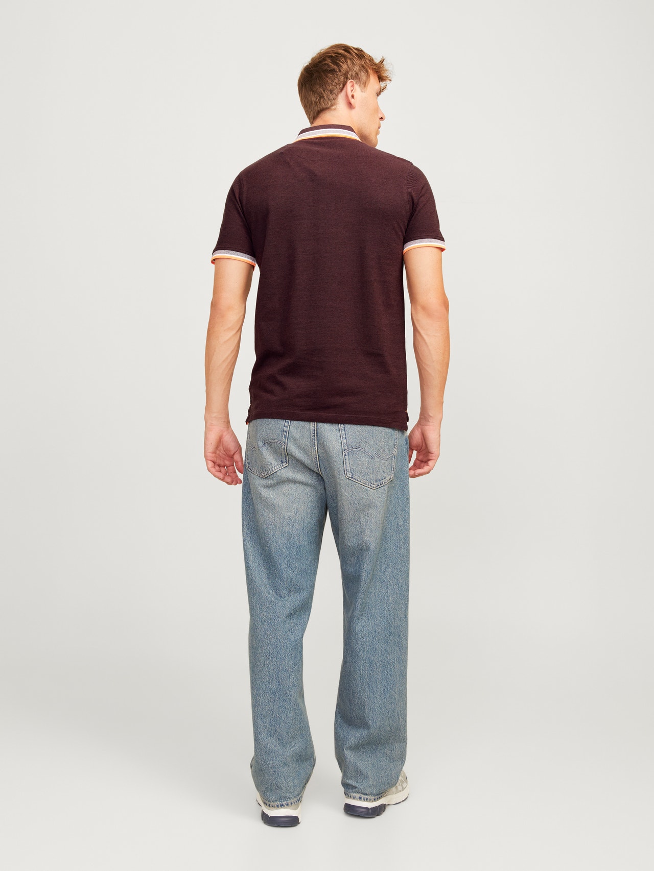 Jack & Jones Vienspalvis Polo kaklas Marškinėliai -Vineyard Wine  - 12136668