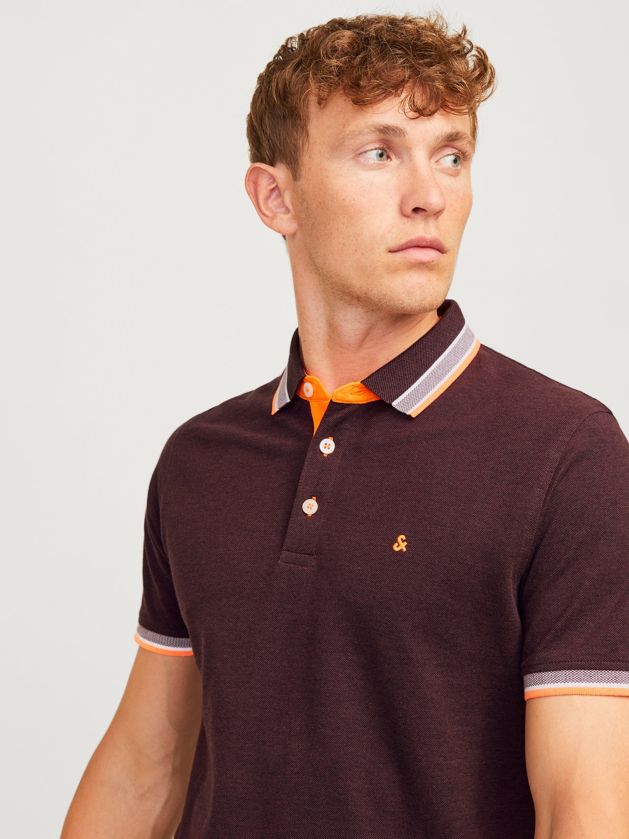 Jack & Jones Einfarbig Polo T-shirt -Vineyard Wine  - 12136668