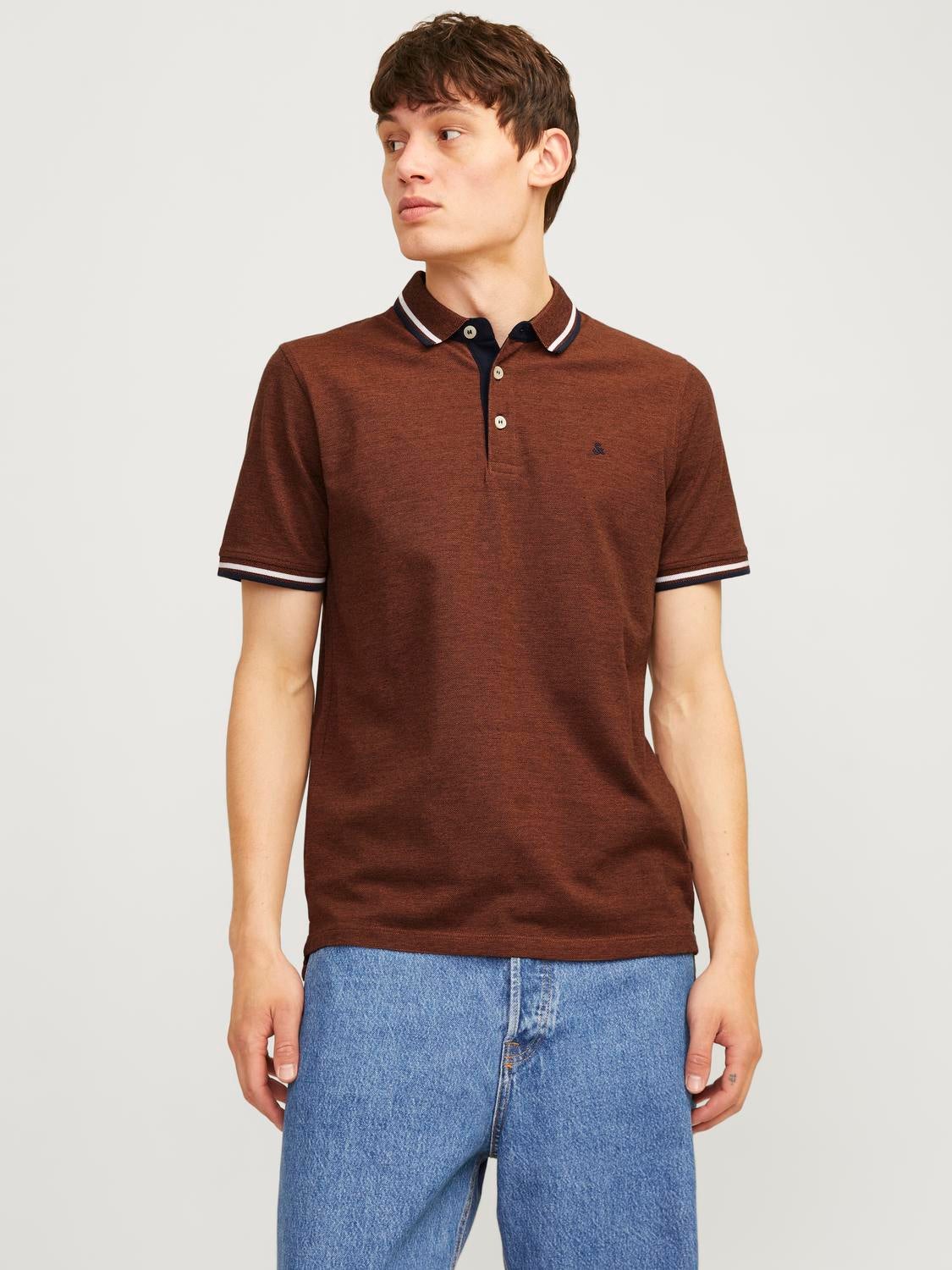 Einfarbig Hemdkragen Poloshirt