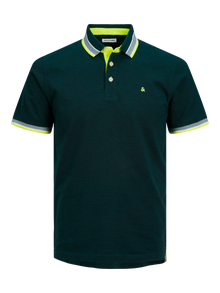 Jack & Jones Enfärgat Polo T-shirt -Deep Teal - 12136668