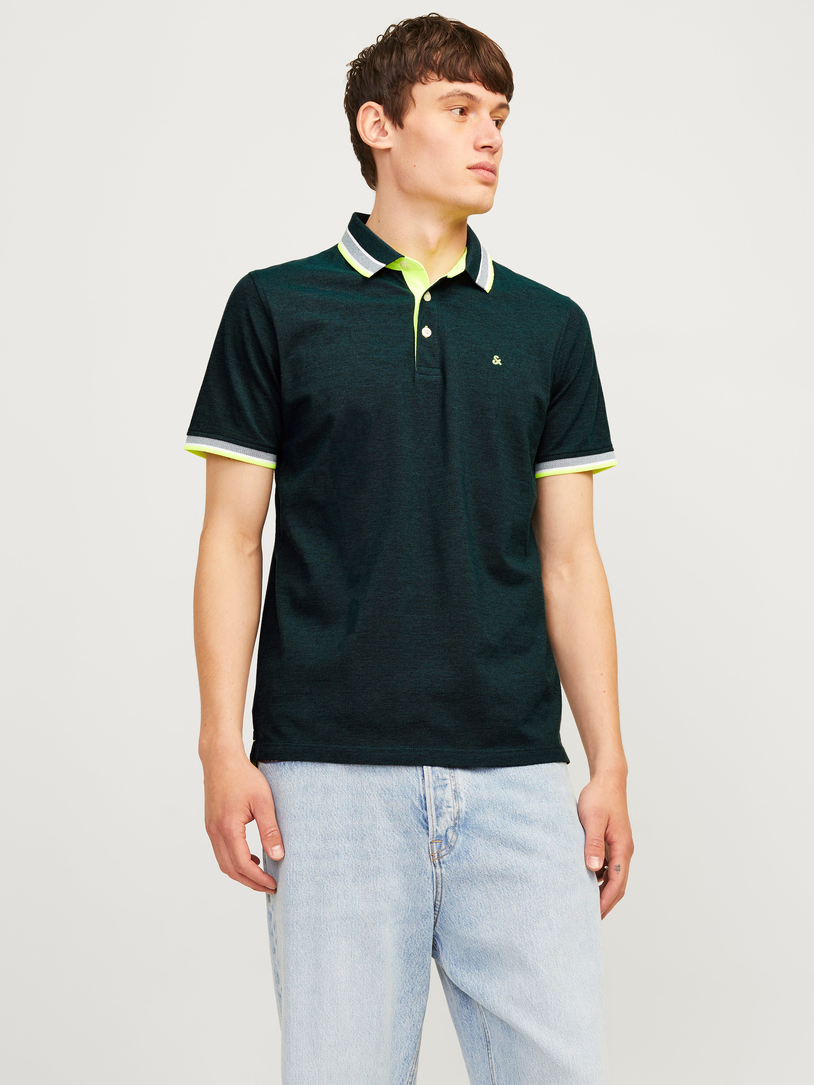 Einfarbig Hemdkragen Poloshirt