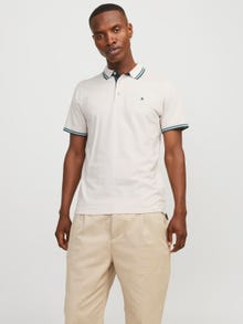 Jack & Jones Bez vzoru Polo límec Tričko -Moonbeam - 12136668