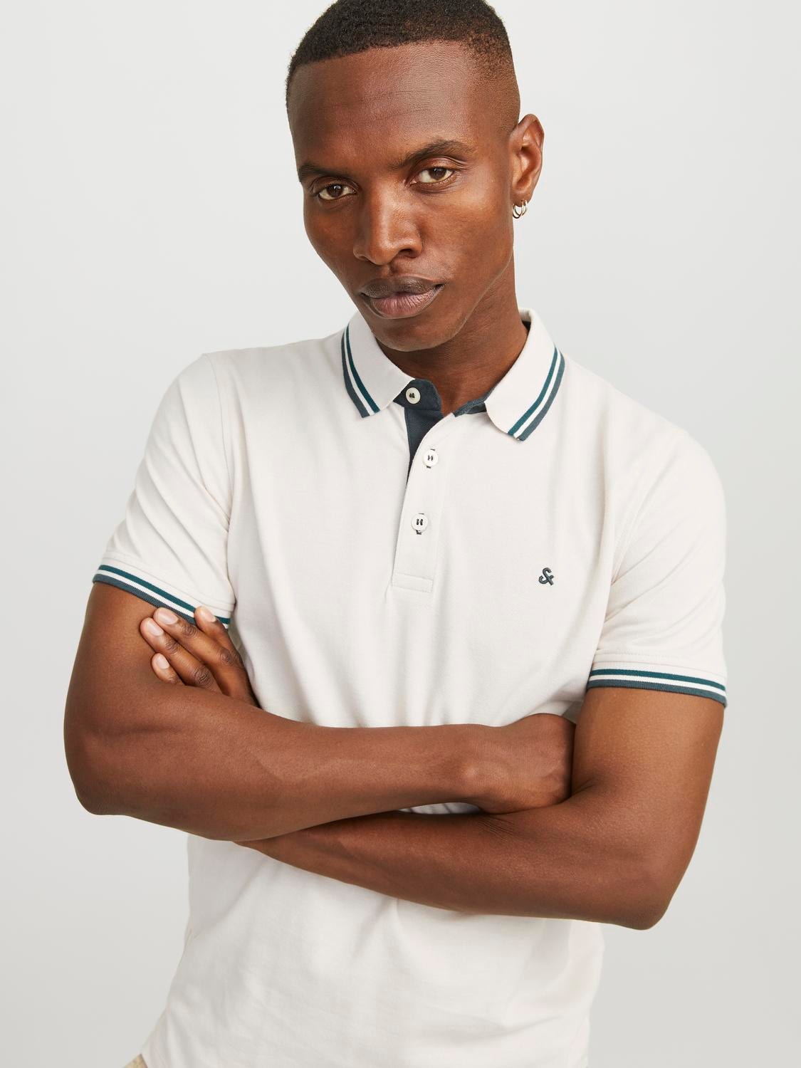 Jack & Jones Ühevärviline Polo Eesti keel -Moonbeam - 12136668