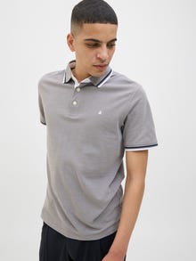 Jack & Jones Enfärgat Pikétröja -Ultimate Grey - 12136668