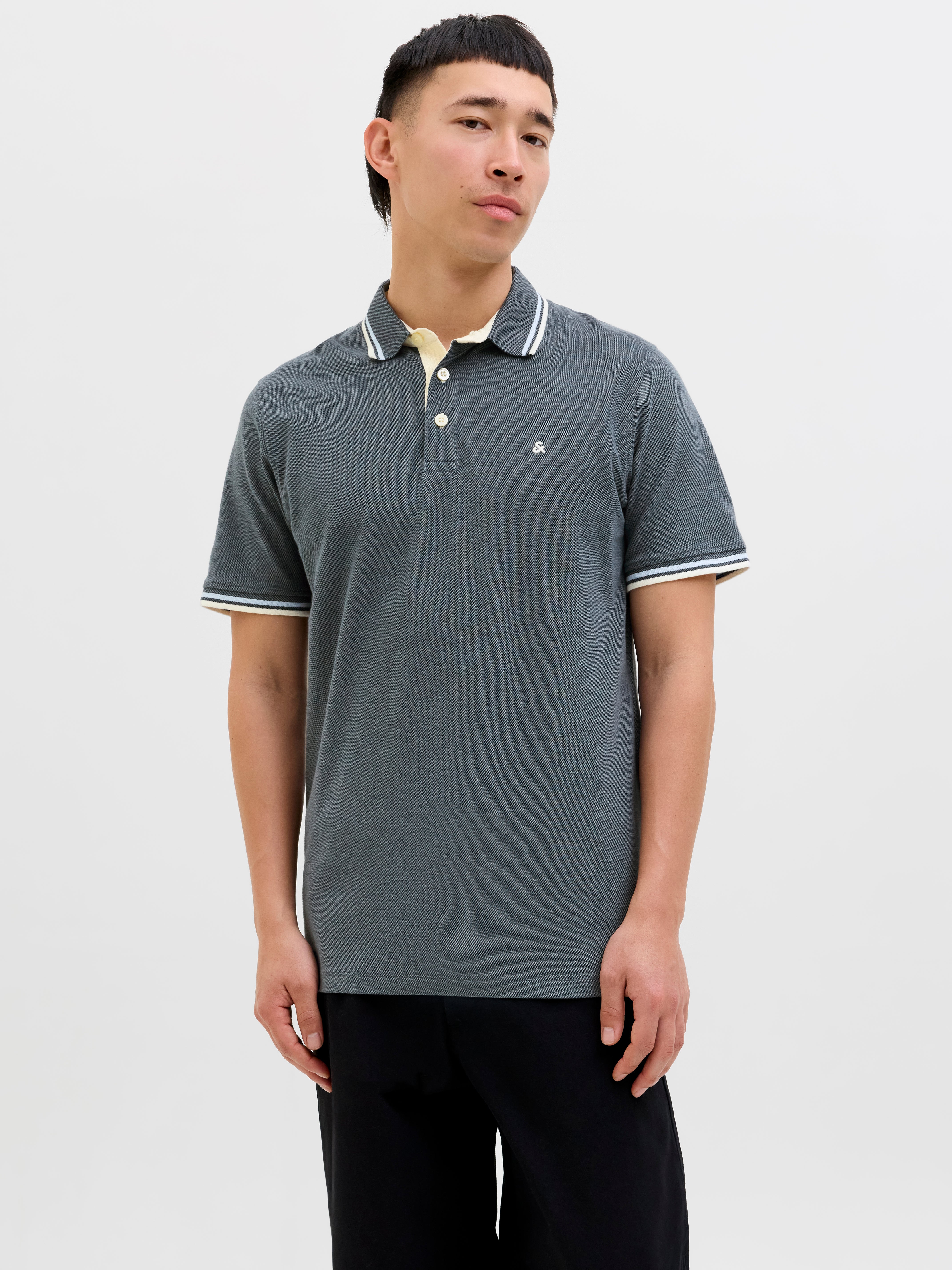 Einfarbig Poloshirt