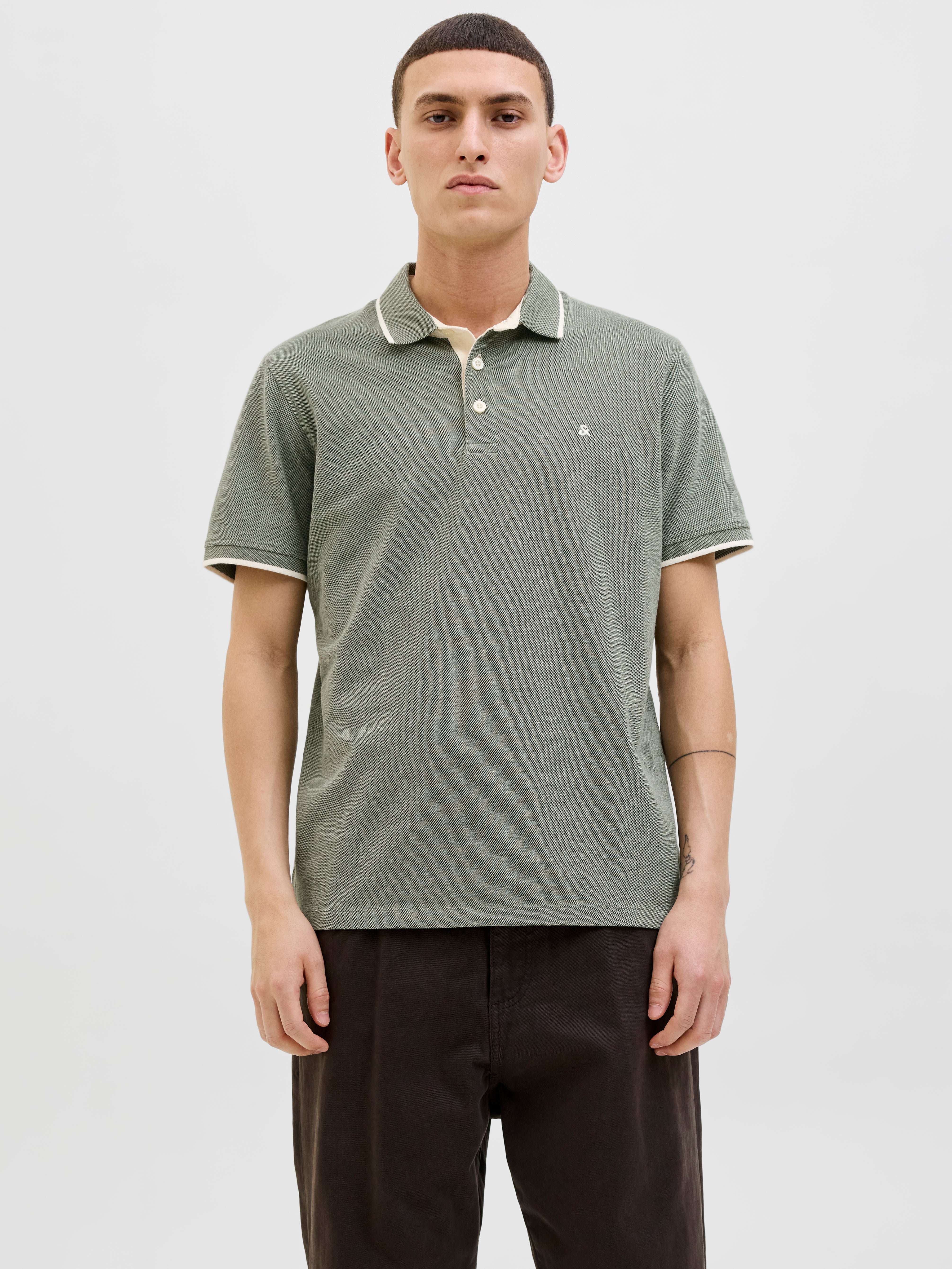 Einfarbig Poloshirt