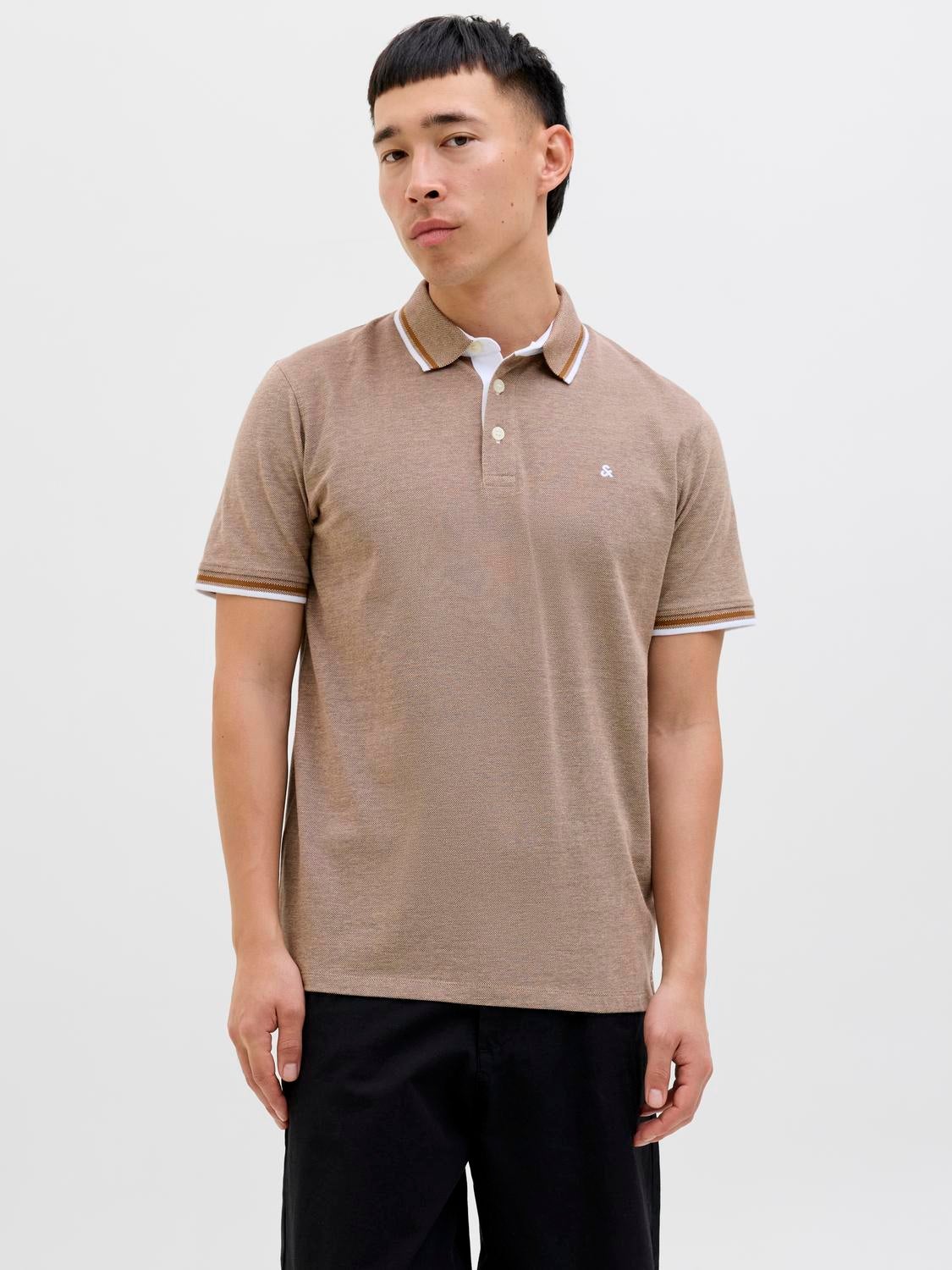 Einfarbig Poloshirt