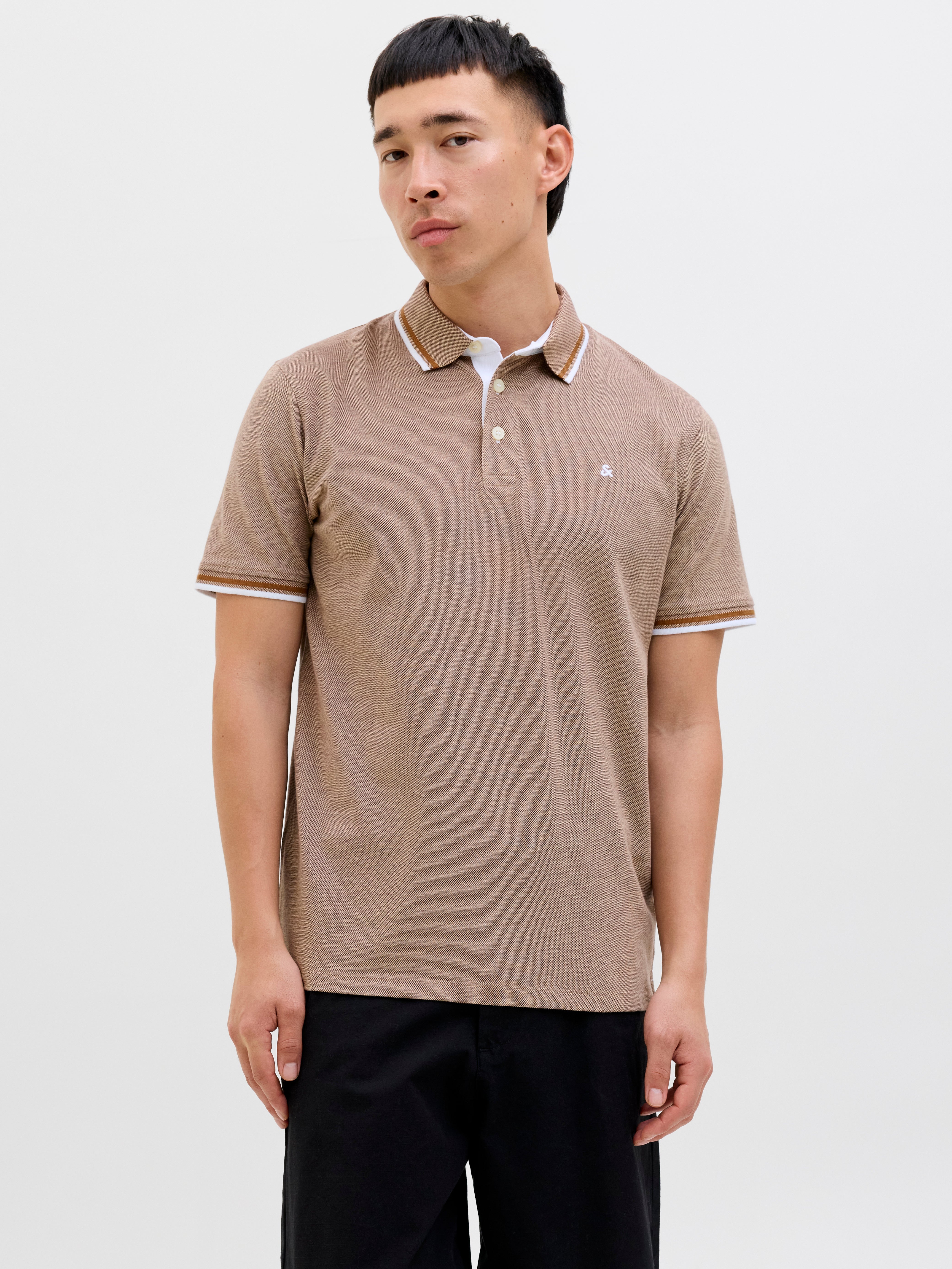 Einfarbig Poloshirt