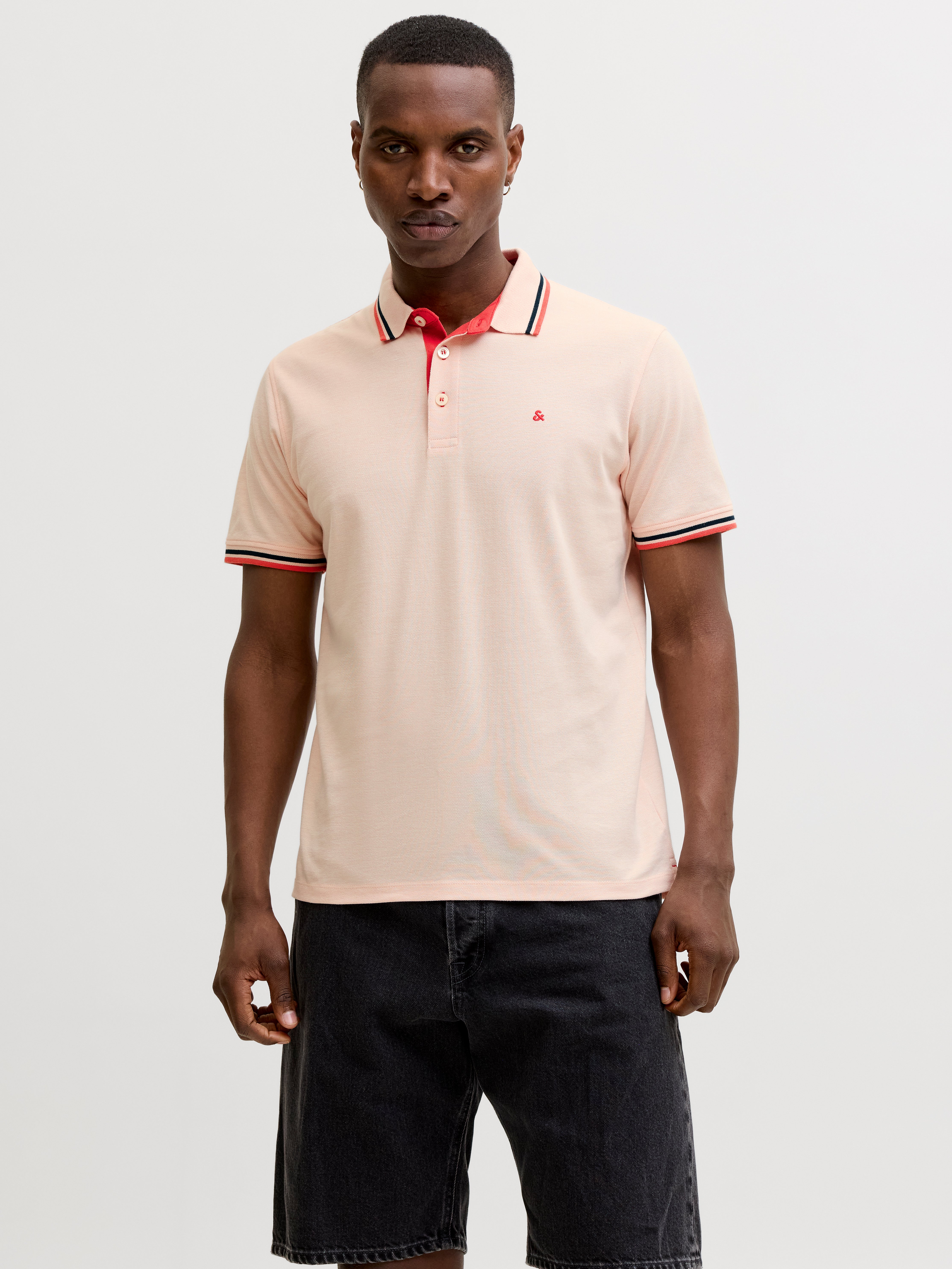 Einfarbig Poloshirt
