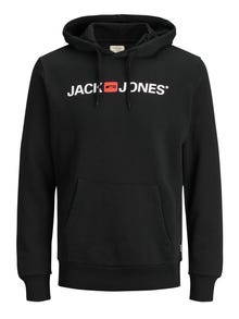 Jack & Jones Logo Hoodie -Black - 12137054