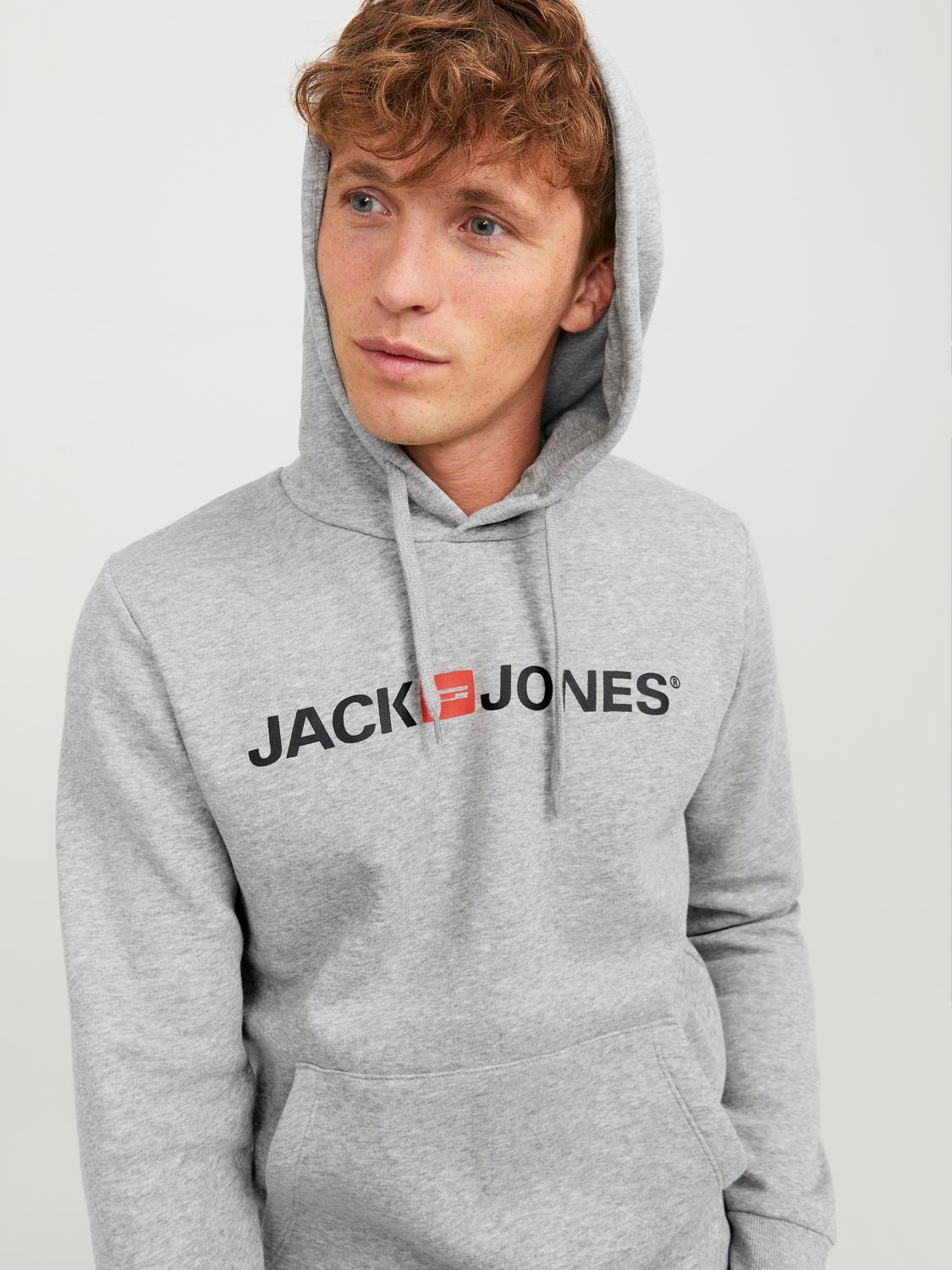 Jack & Jones Logo Huppari -Light Grey Melange - 12137054