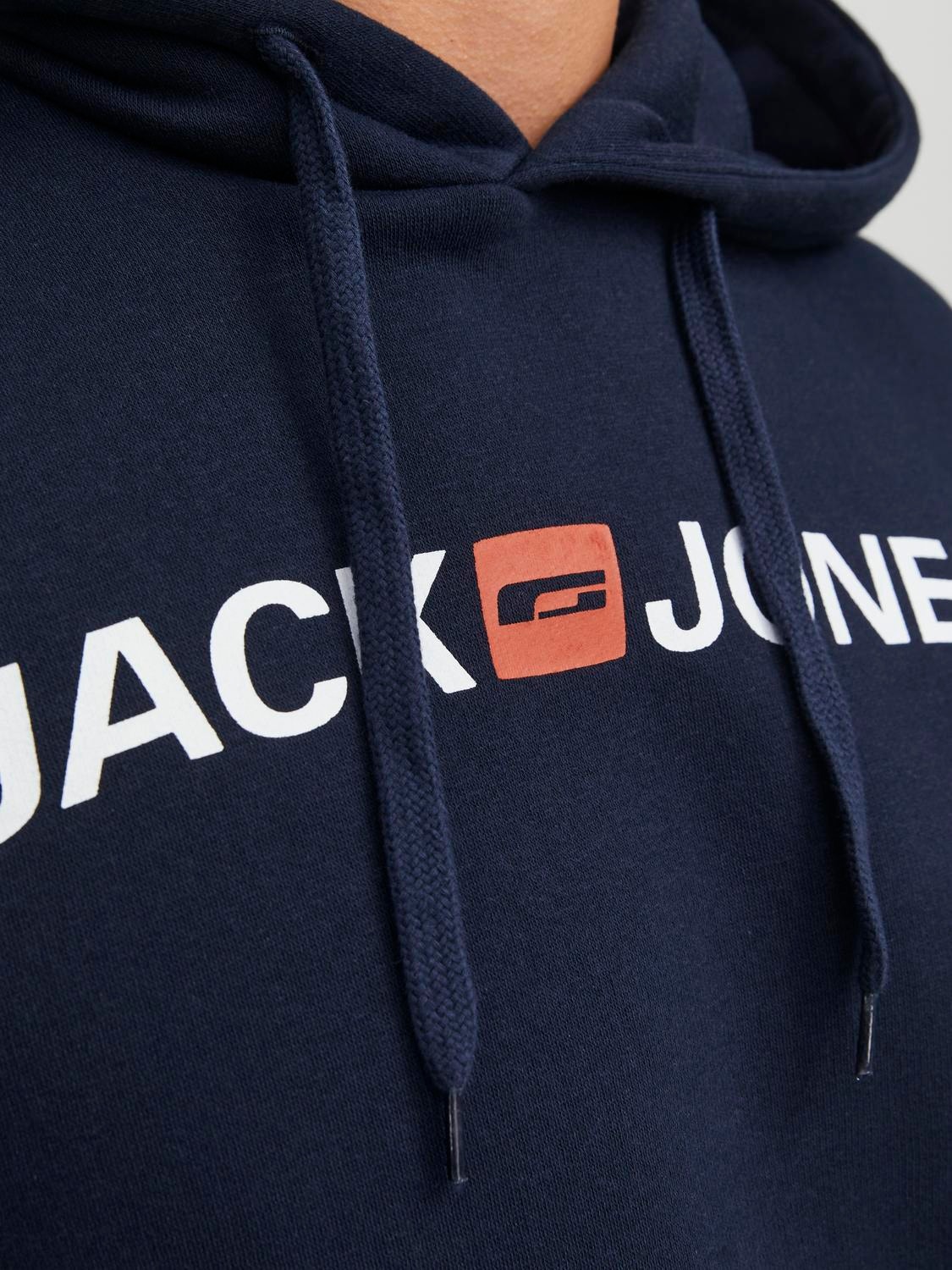 Jack & Jones Logotipas Megztinis su gobtuvu -Navy Blazer - 12137054