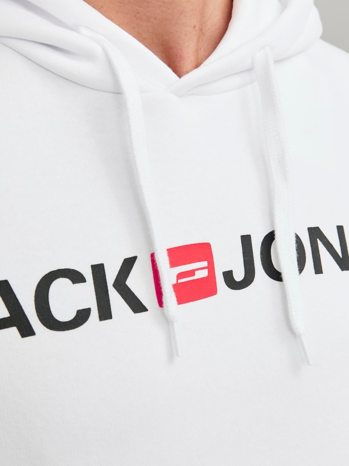 Jack & jones Sweat à Capuche Remis à Neuf Corp Old Logo Blanc