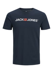 Jack & Jones Logo O-hals T-skjorte -Navy Blazer - 12137126