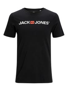 Jack & Jones Logo Kruhový výstřih Tričko -Black - 12137126