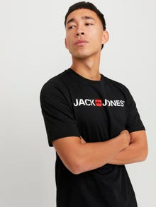 Jack & Jones Logotipas Apskritas kaklas Marškinėliai -Black - 12137126